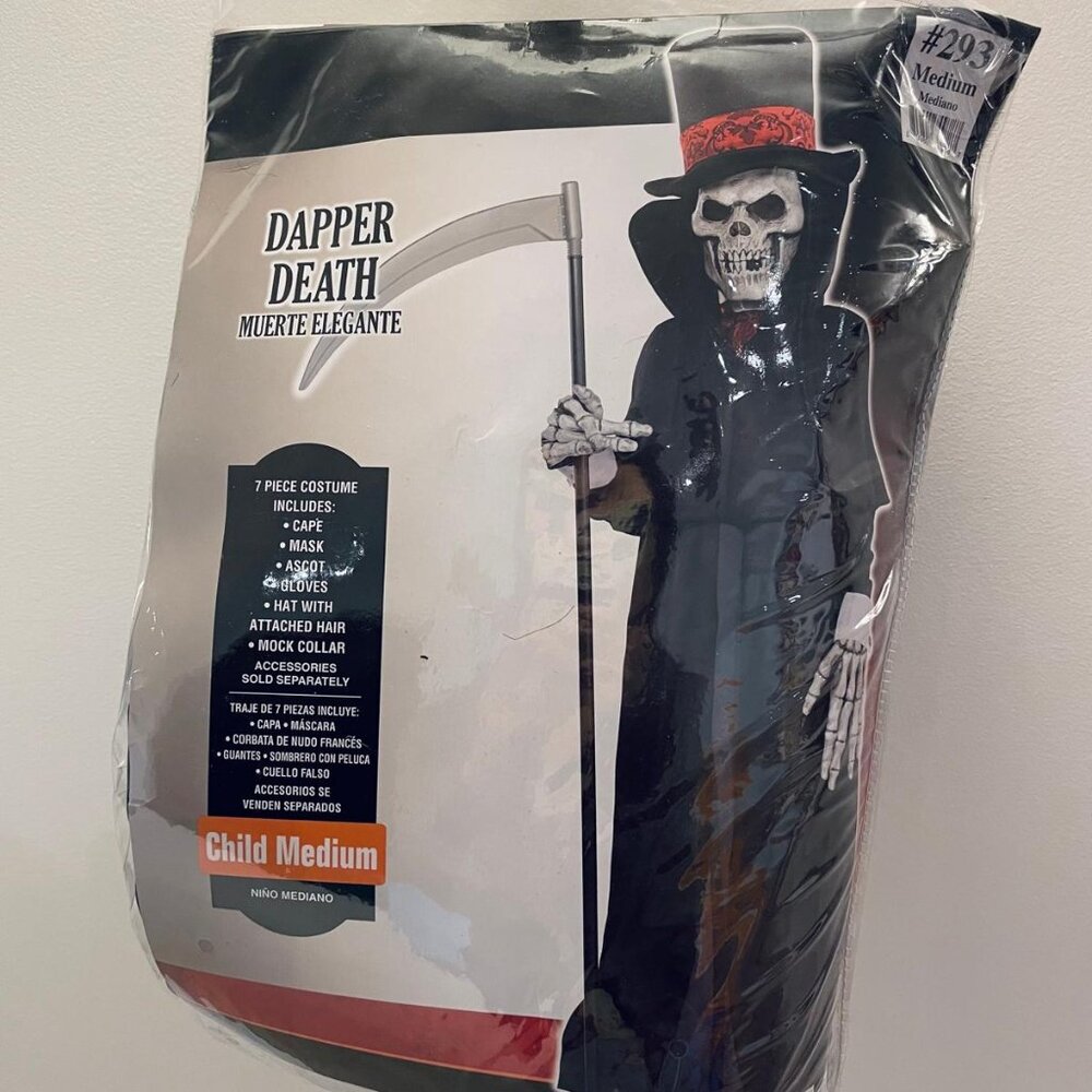 Dapper Death Grim Reaper Halloween Costume (Size: Child Medium)